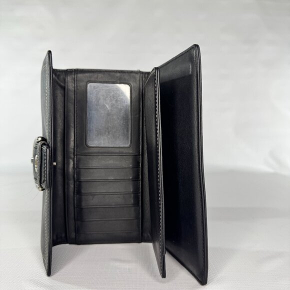 Coach Soho Buckle Black Leather Trifold Wallet - Picture 15 of 15